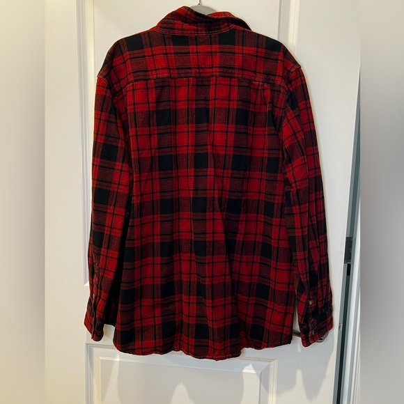 Carhartt Men’s Red & Black Flannel Button Down Shirt Original Fit Size XL - Picture 8 of 12